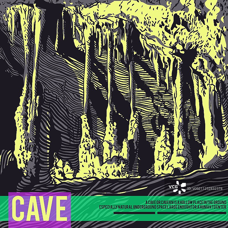 带有文字和喀斯特地貌的模板图片素材