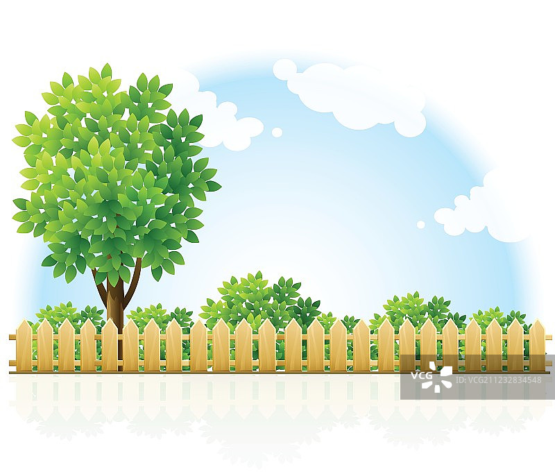 带围栏的花园图片素材