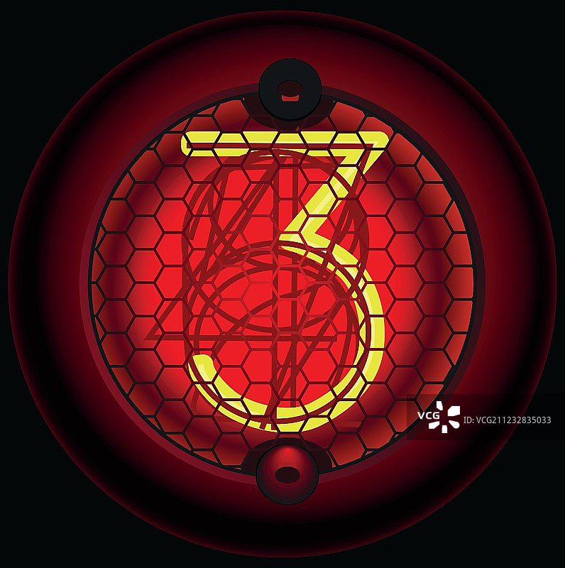 Nixie管指示器数字3图片素材