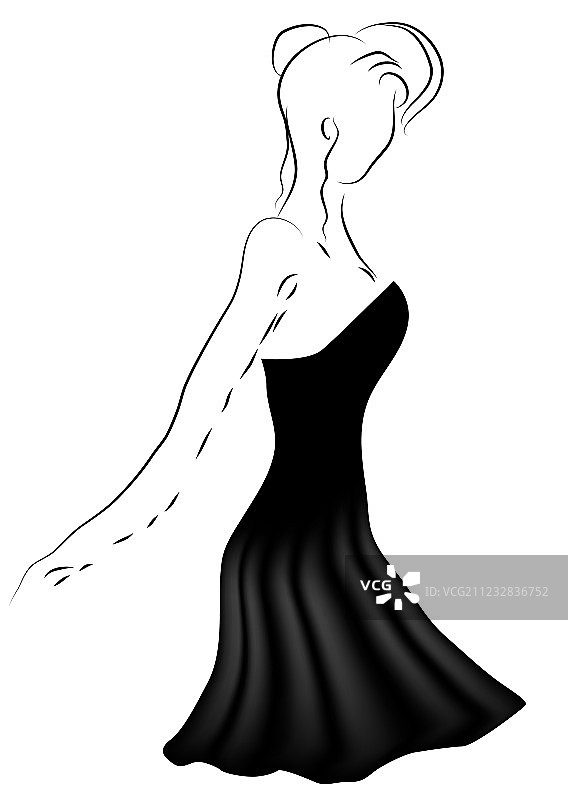 黑色连衣裙图片素材