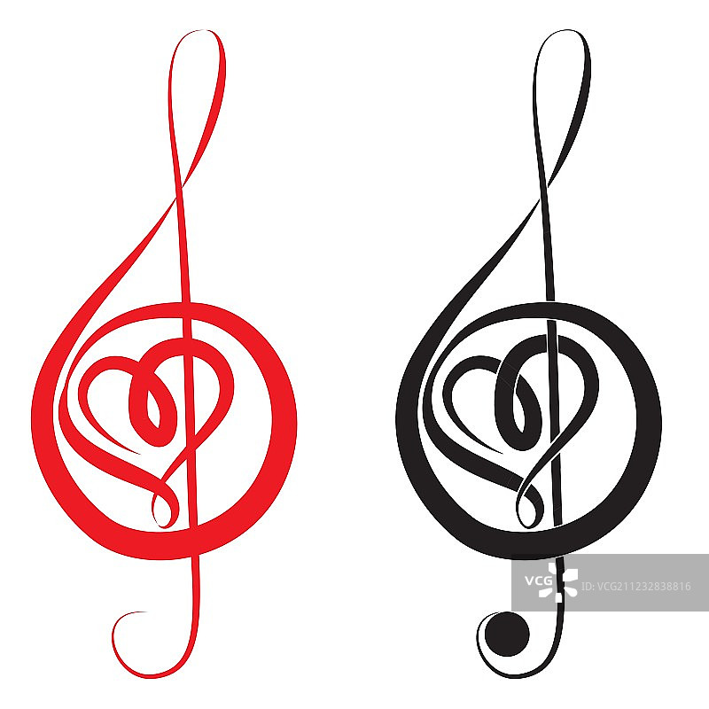 高音谱号和低音谱号的中心图片素材