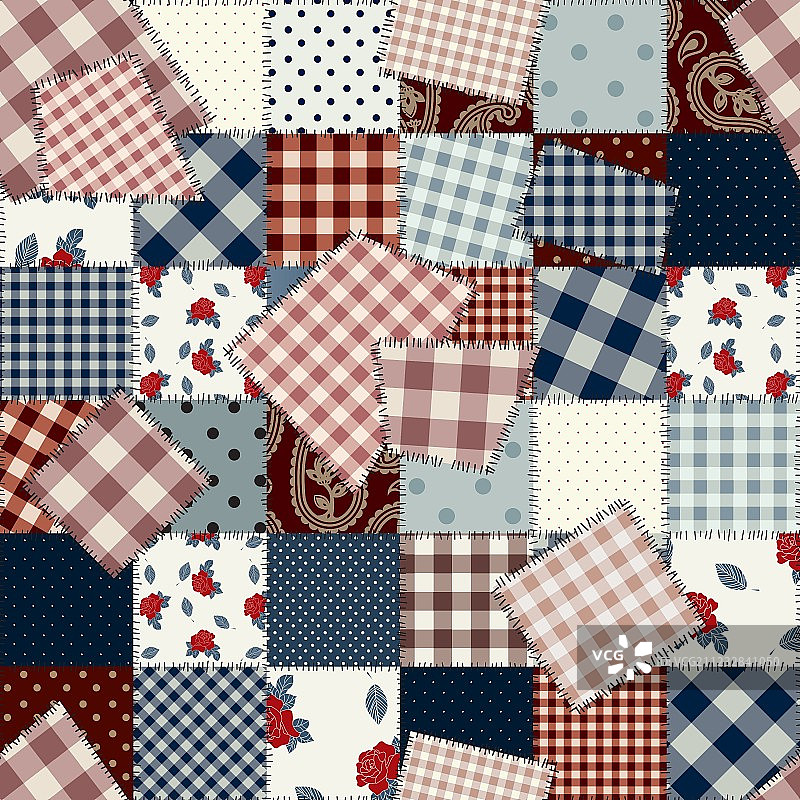 乡村风格拼布方块图片素材