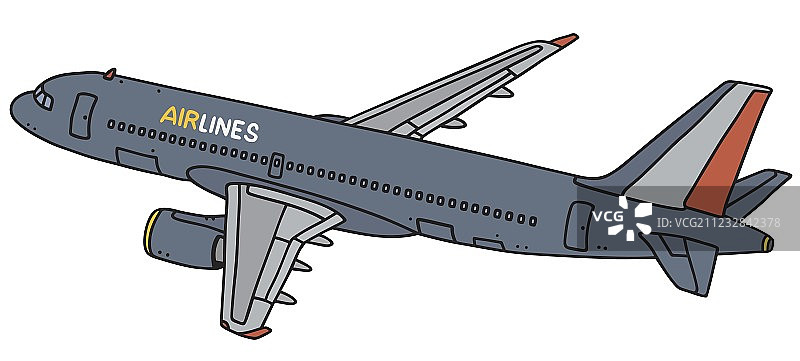 深蓝色客机图片素材