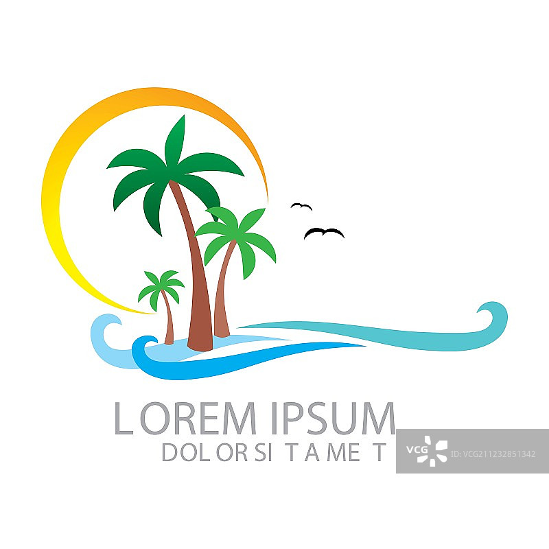 海滩日落海洋度假风光图片素材