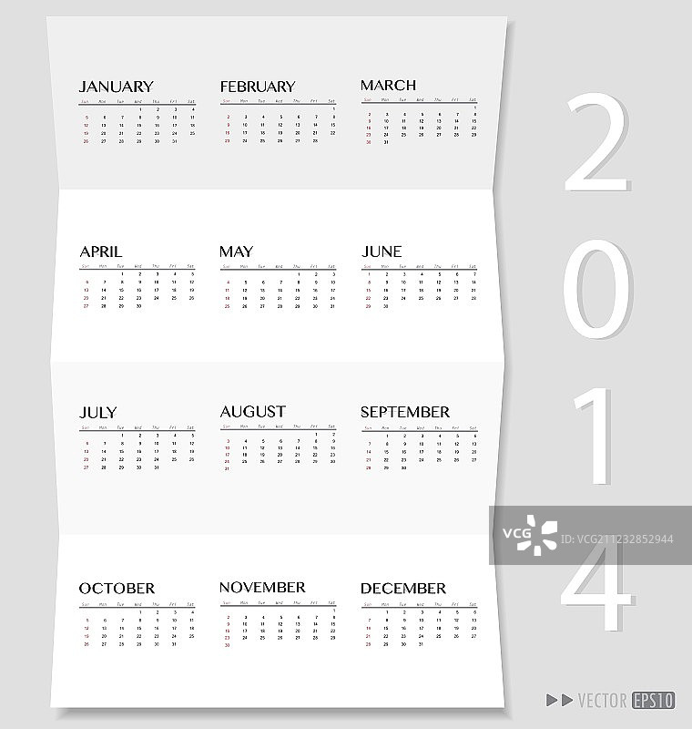 2014年简约日历图片素材