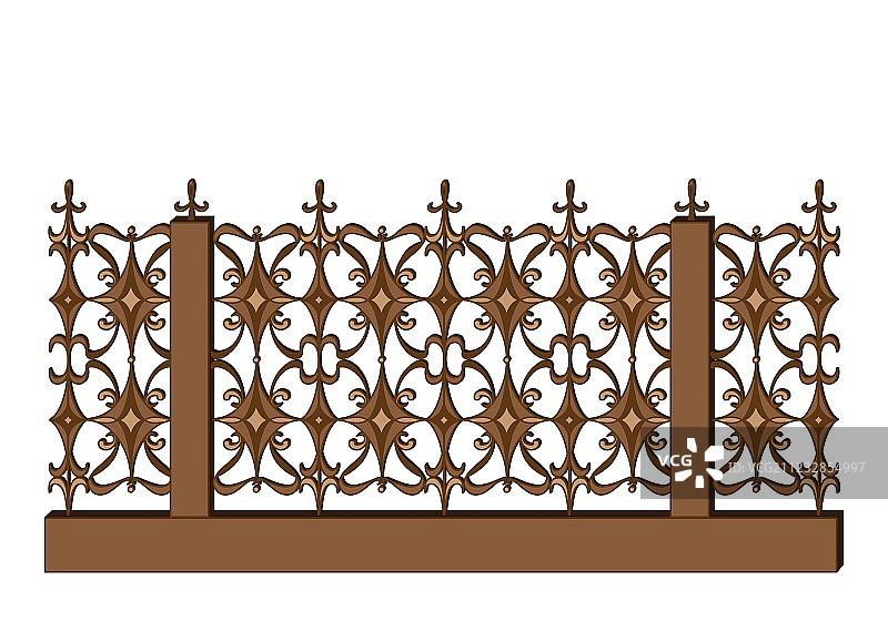 白色上的锻铁栏杆图片素材