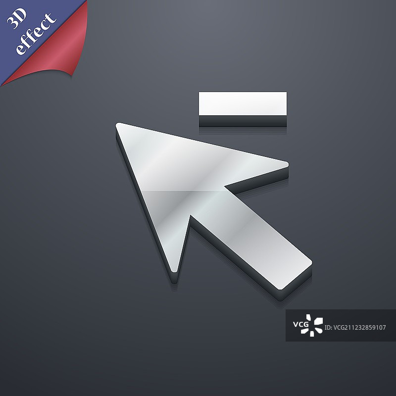 光标箭头负号图标符号3D风格潮流图片素材