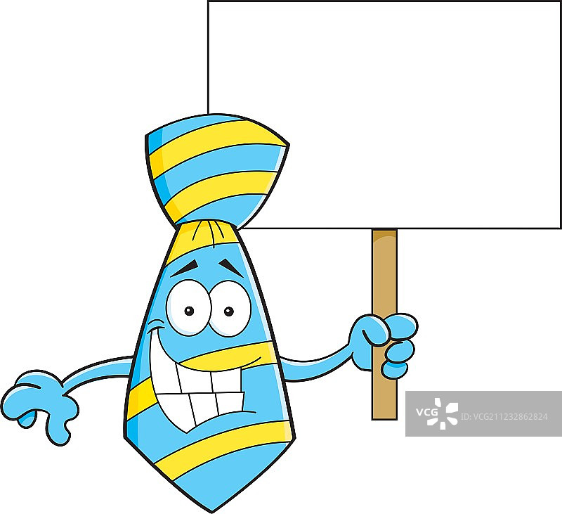 卡通领带举牌示意图片素材