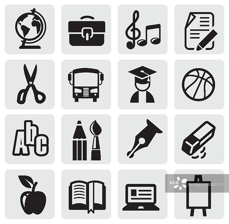 学校图标集图片素材