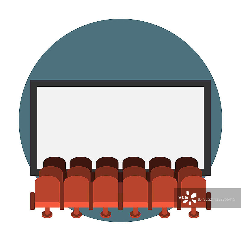 影院大厅扁平图标图片素材