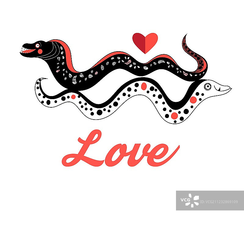 白色背景上有趣的图形爱海鳗图片素材
