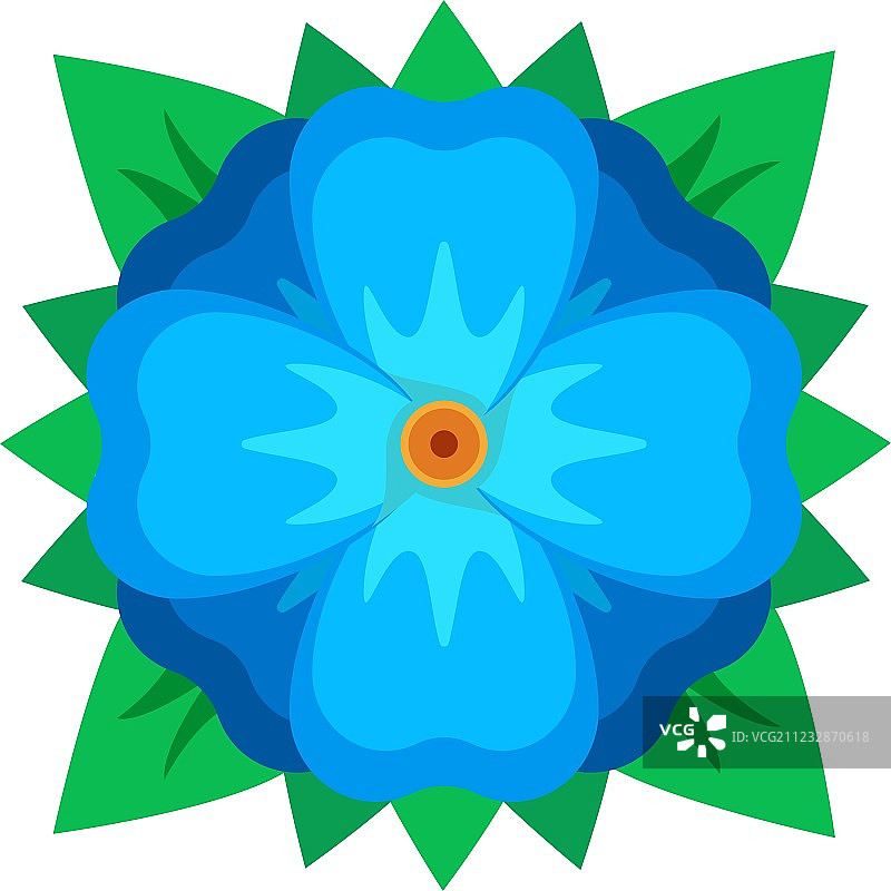 蓝色几何花朵图片素材