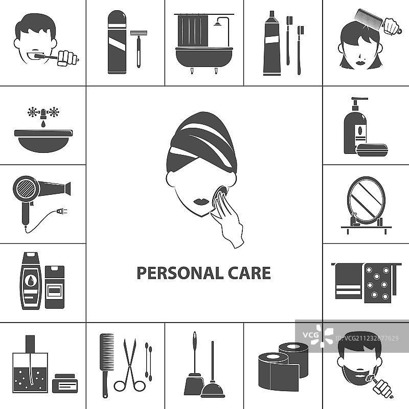 个人护理产品图标组合海报图片素材