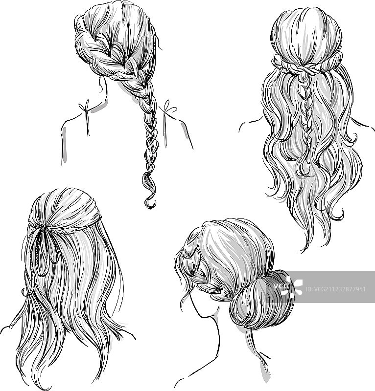 不同发型合集图片素材