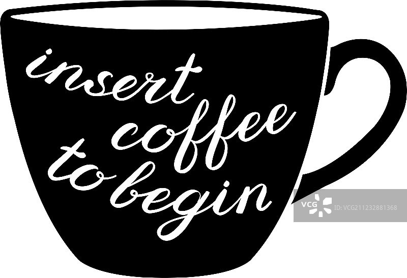 倒入咖啡开始笔刷字体设计图片素材
