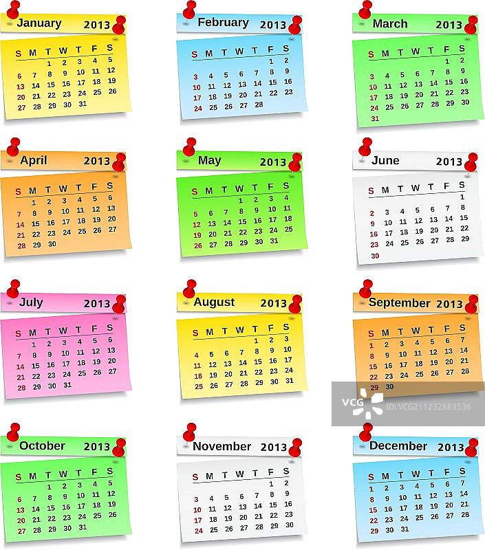 2013年日历图片素材