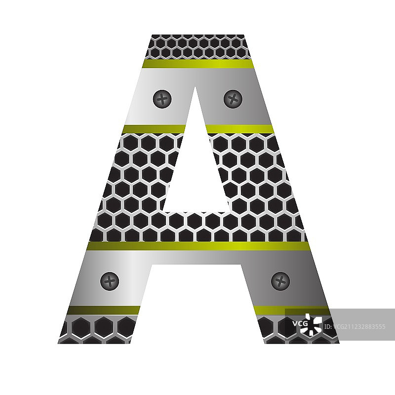 穿孔金属字母A图片素材