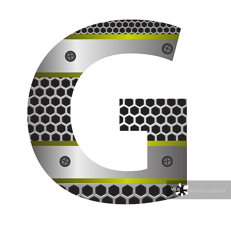 穿孔金属字母G图片素材