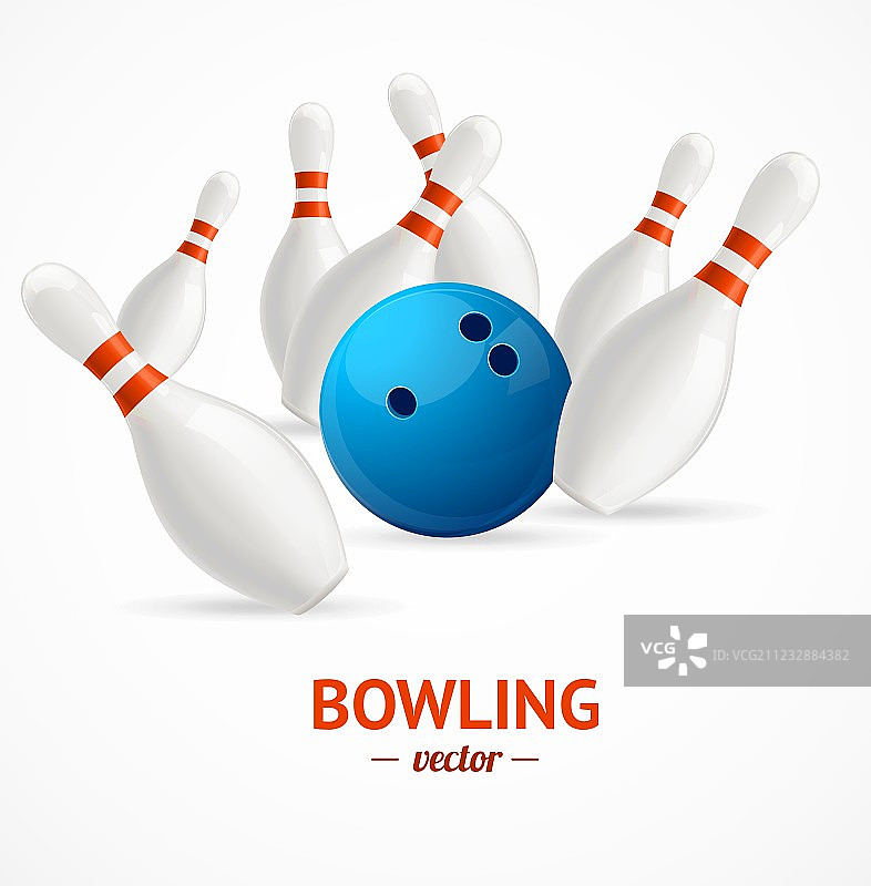 保龄球撞击球瓶图片素材