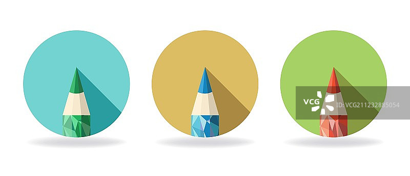 带阴影的多边形铅笔图标图片素材