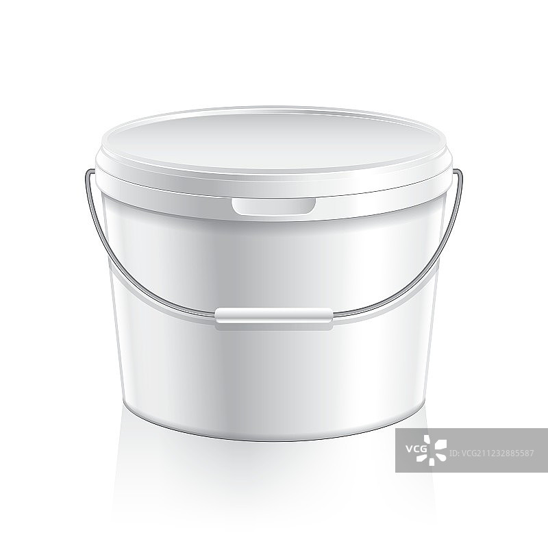 白色塑料桶，用于装油漆或食物图片素材