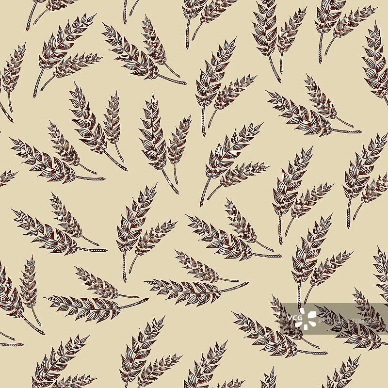 小麦烘焙设计无缝图案图片素材