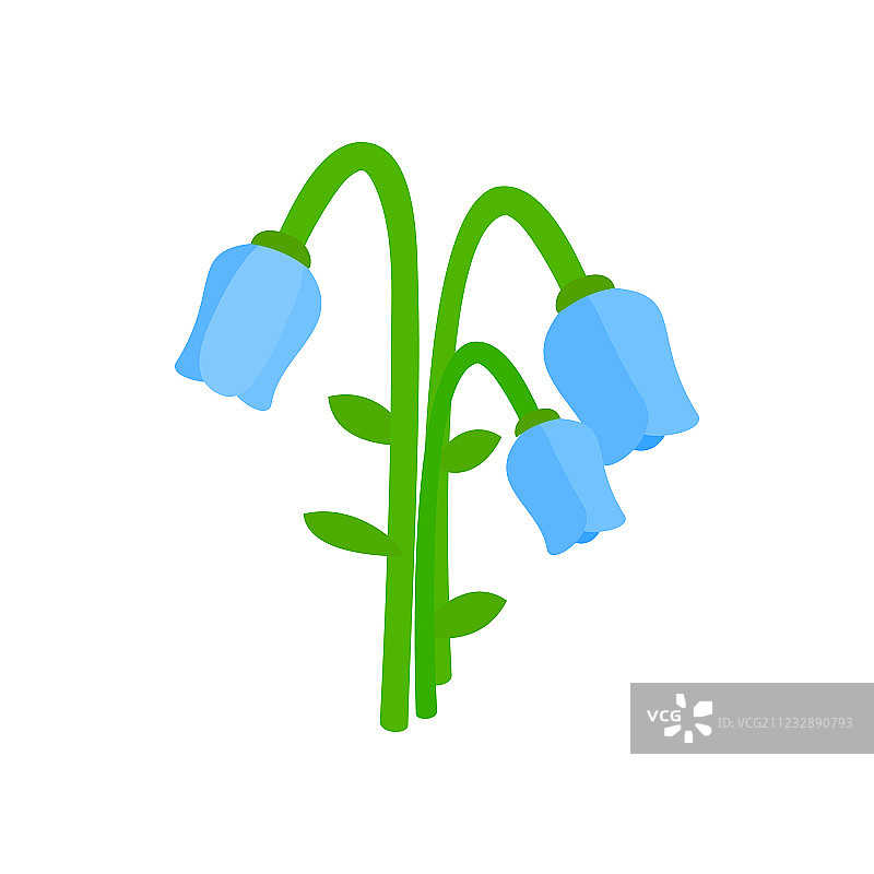 风铃草图标2.5D风格图片素材