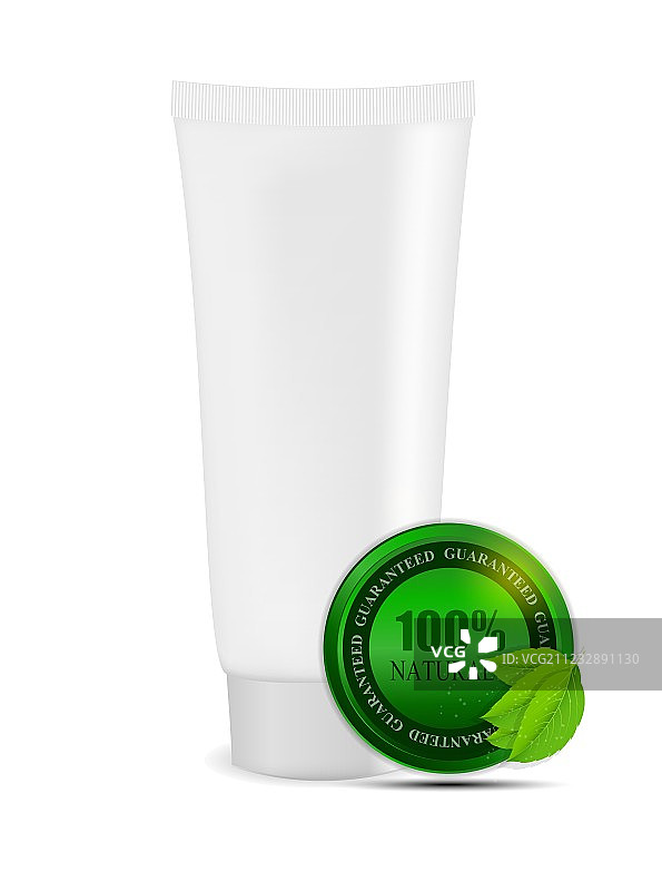 带有自然标志的白色乳霜管图片素材