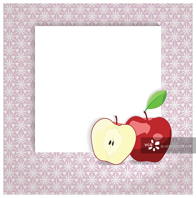 带有苹果图标的通用页面布局或配方图片素材