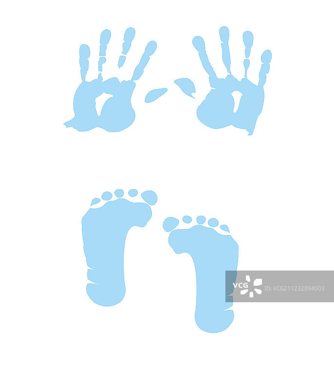 男婴手印脚印图片素材