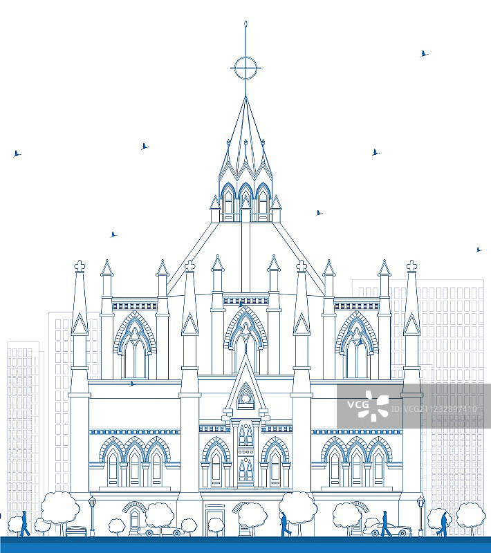 渥太华议会图书馆轮廓图图片素材