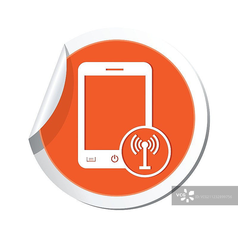 电话通讯图标橙色贴纸图片素材