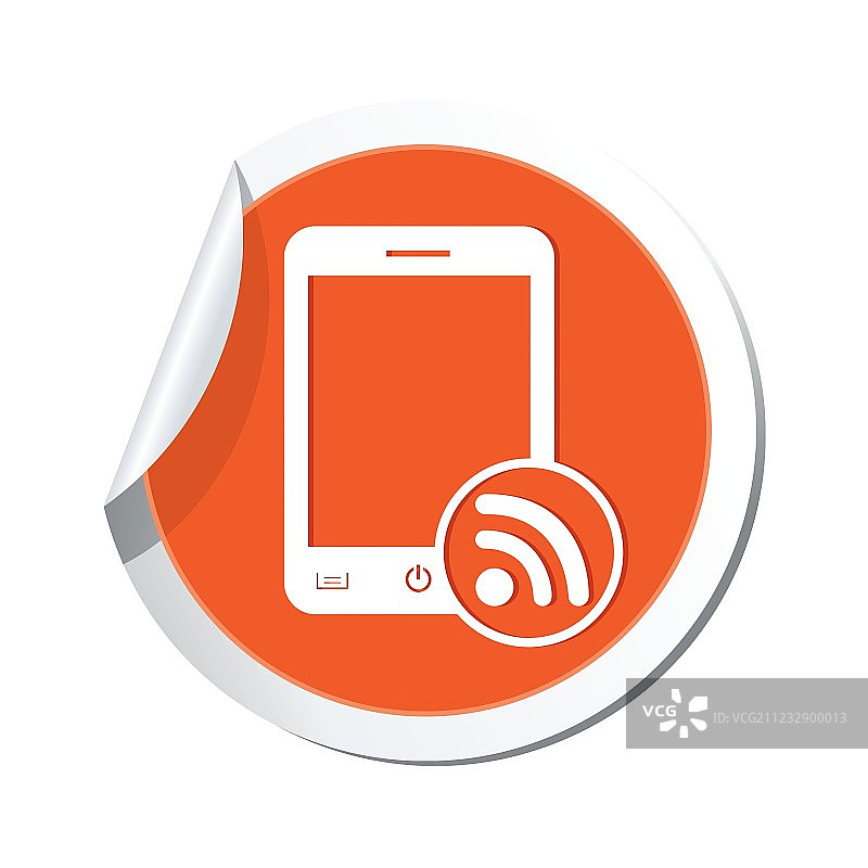 手机Rss图标橙色贴纸图片素材