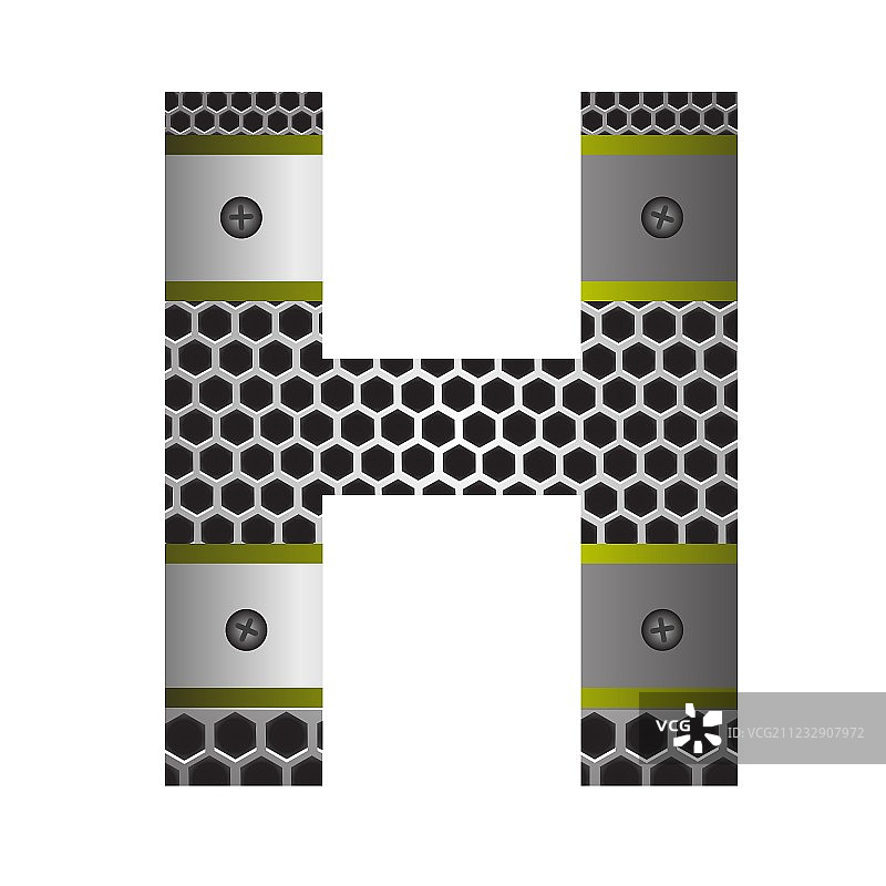 穿孔金属字母H图片素材