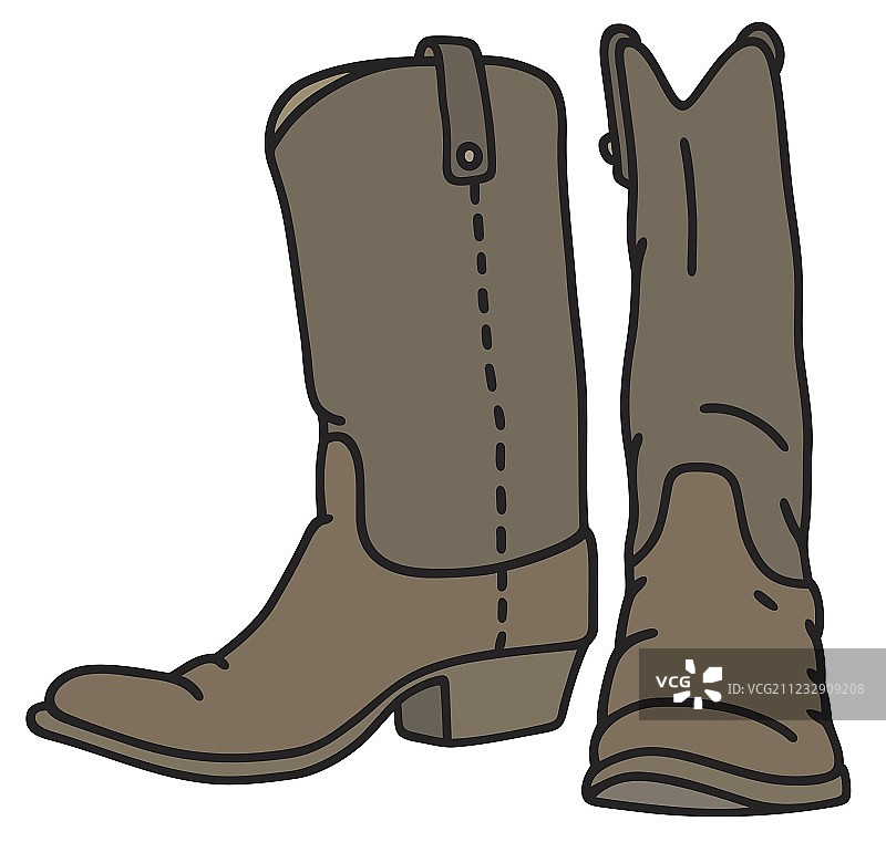 黑色高筒靴图片素材