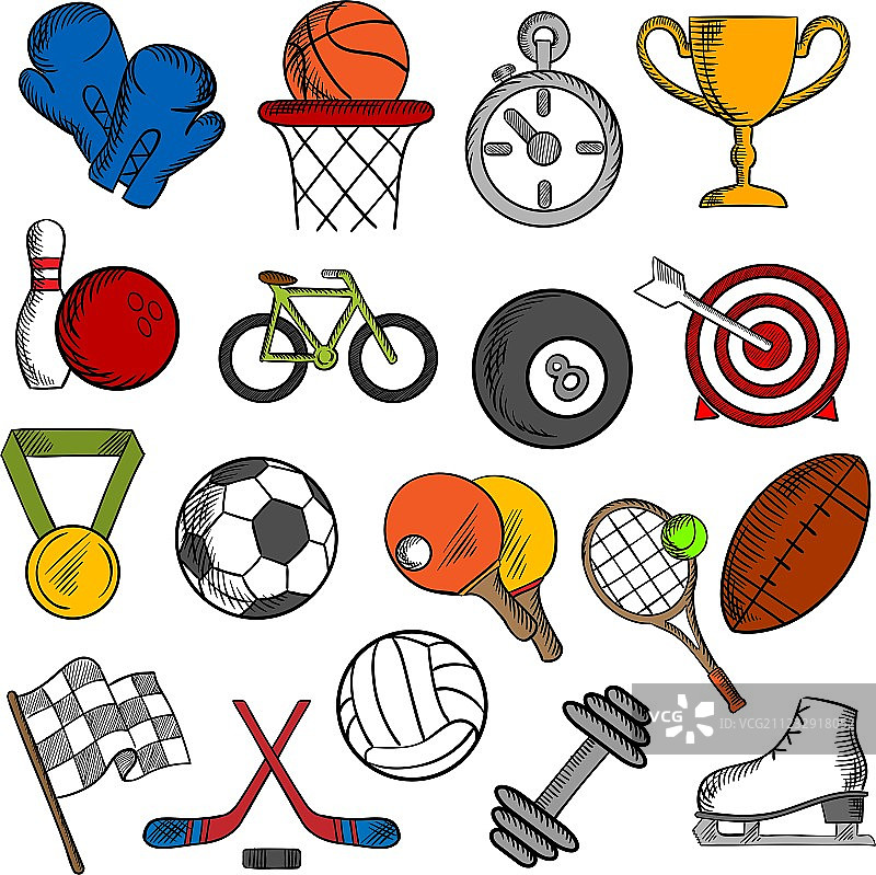 运动与健身图标集图片素材