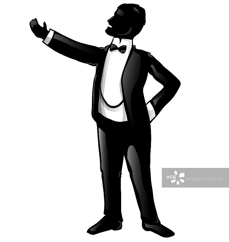 男高音歌剧演员轮廓图片素材