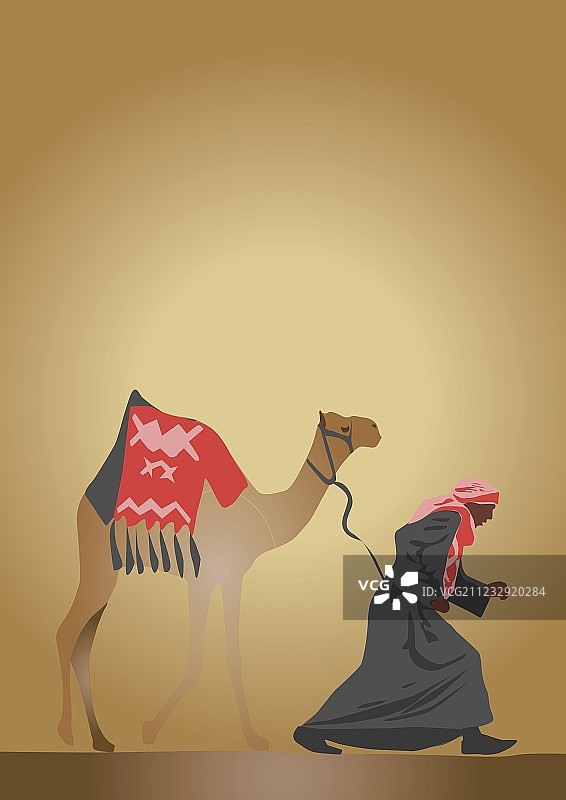 阿拉伯人和骆驼图片素材