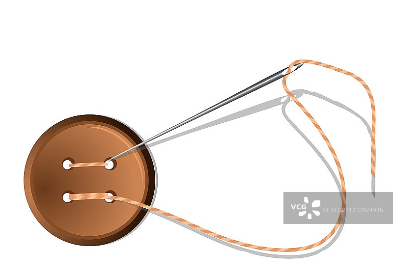 带线和纽扣的针图片素材