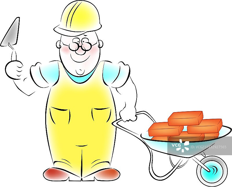 拿着砖头的建筑工人图片素材