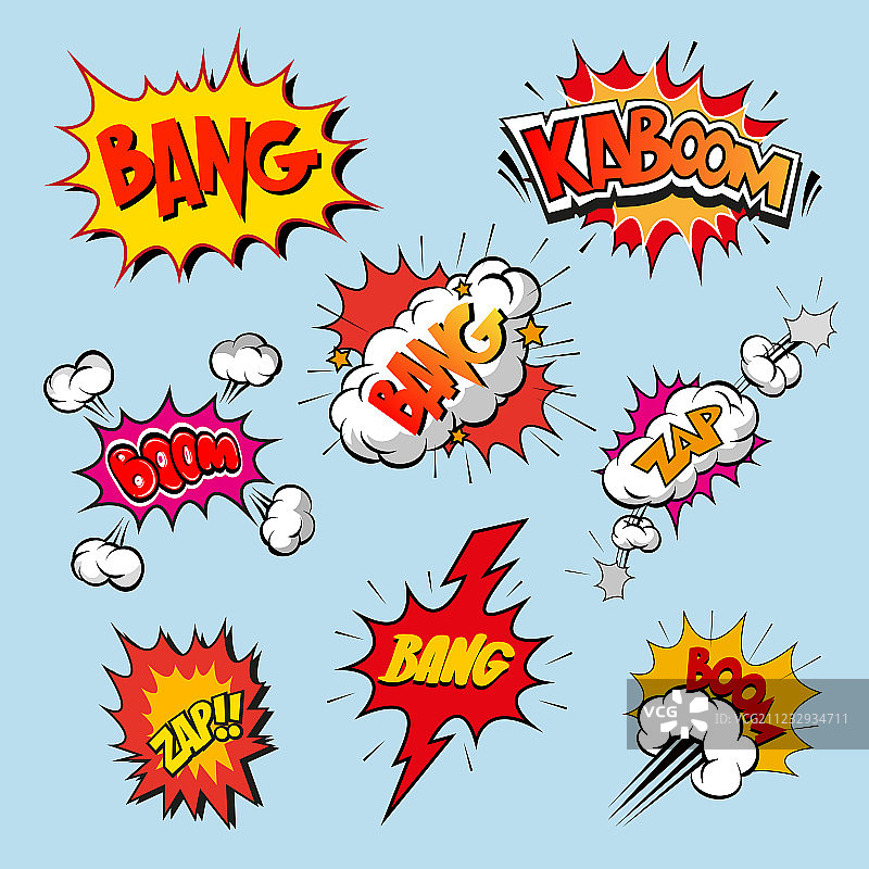 漫画书爆炸场景图片素材