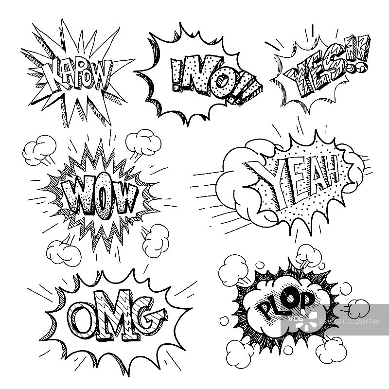 漫画书爆炸场景图片素材