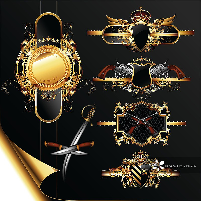 装饰性金色标签图片素材