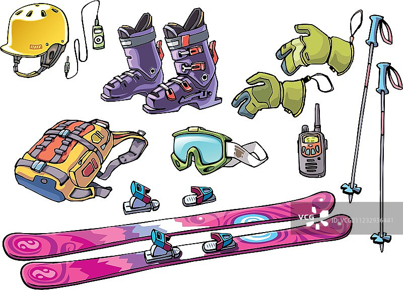 滑雪者野外自由滑雪装备图片素材