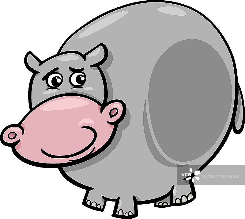 卡通河马动物图片素材