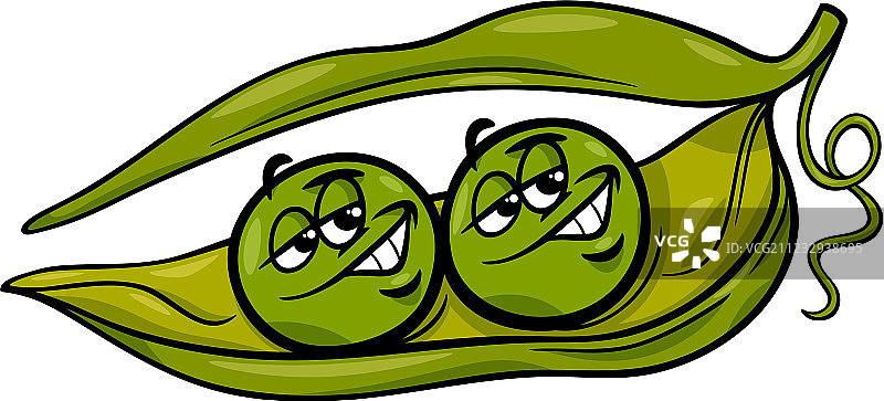 卡通的两个豌豆荚图片素材