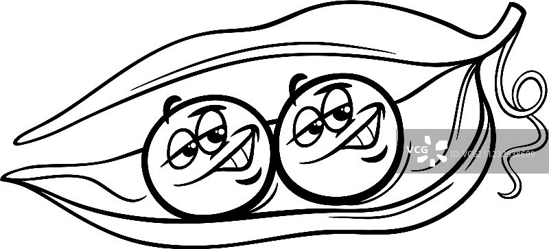 相似豌豆荚涂色页图片素材