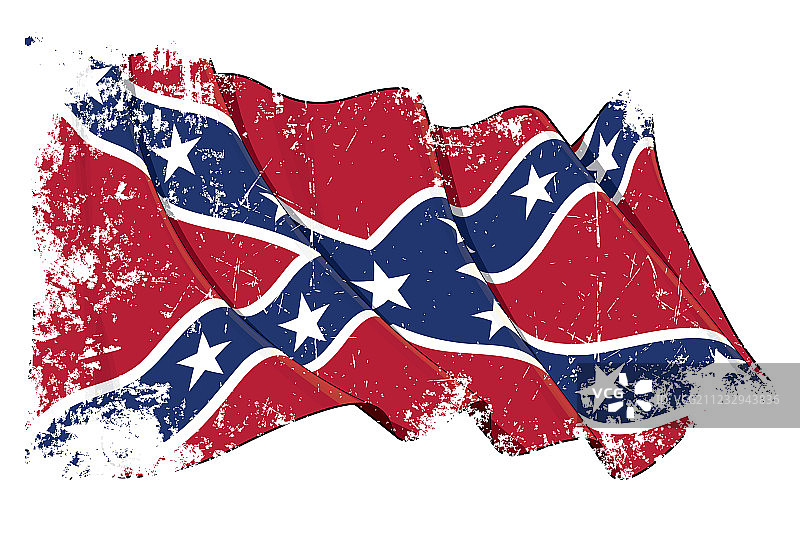 美国内战邦联旗做旧风格图片素材