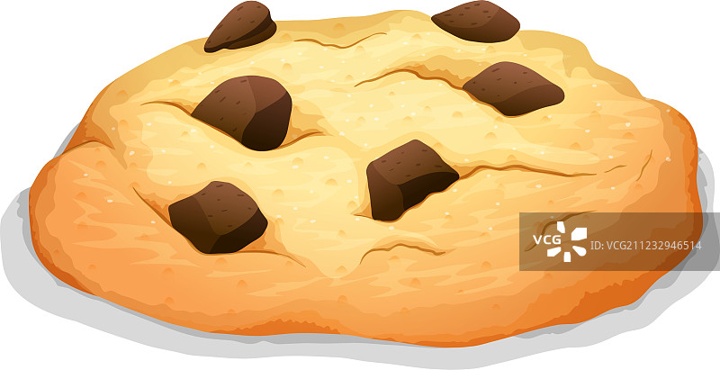 白色背景上的巧克力碎片曲奇图片素材