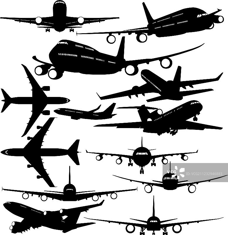 客机剪影图片素材